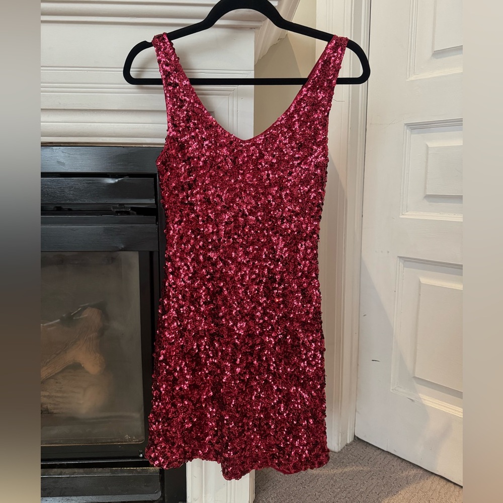 Red Sequins Dress